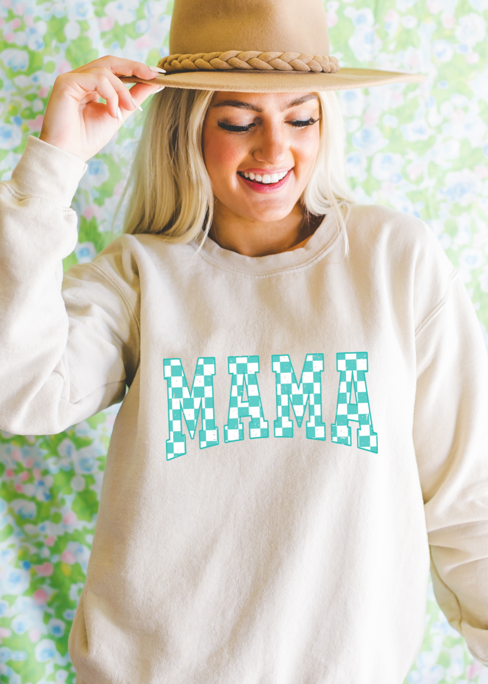 Distressed Checkered Mama
