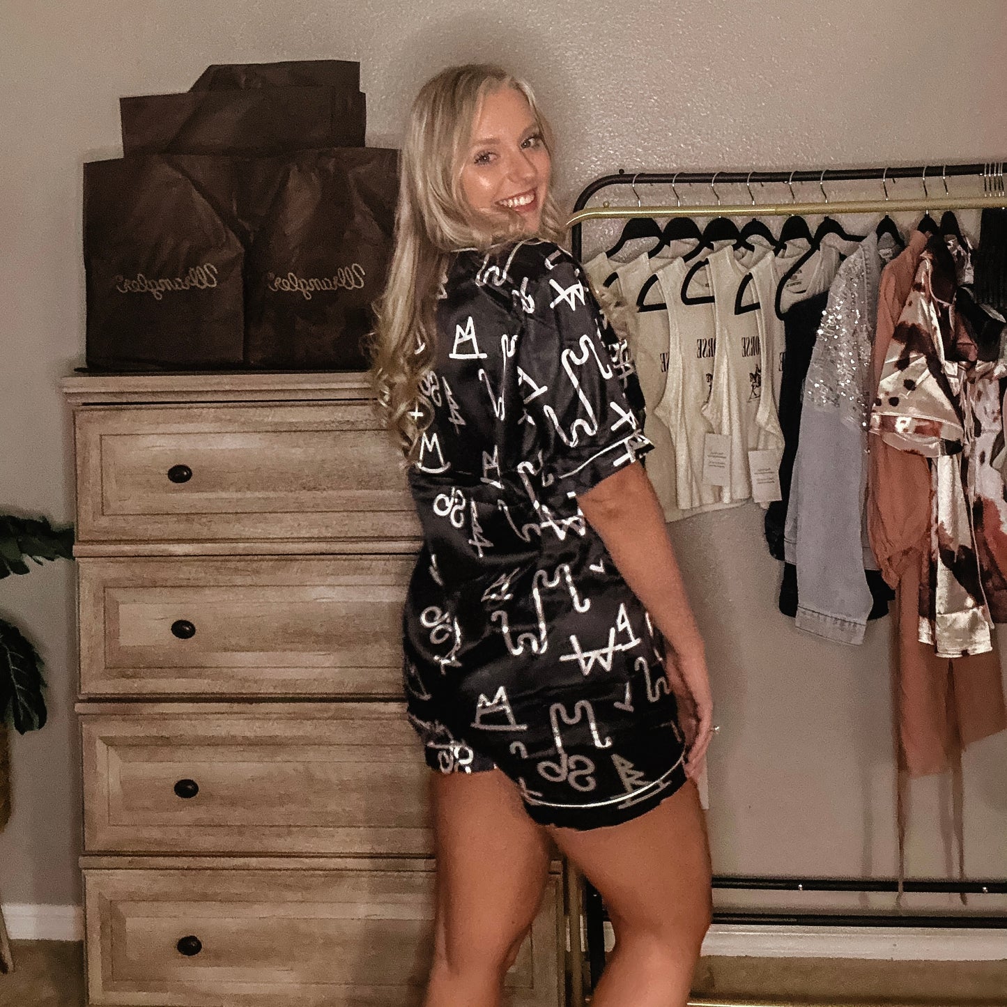 Black Brand Pajama Set