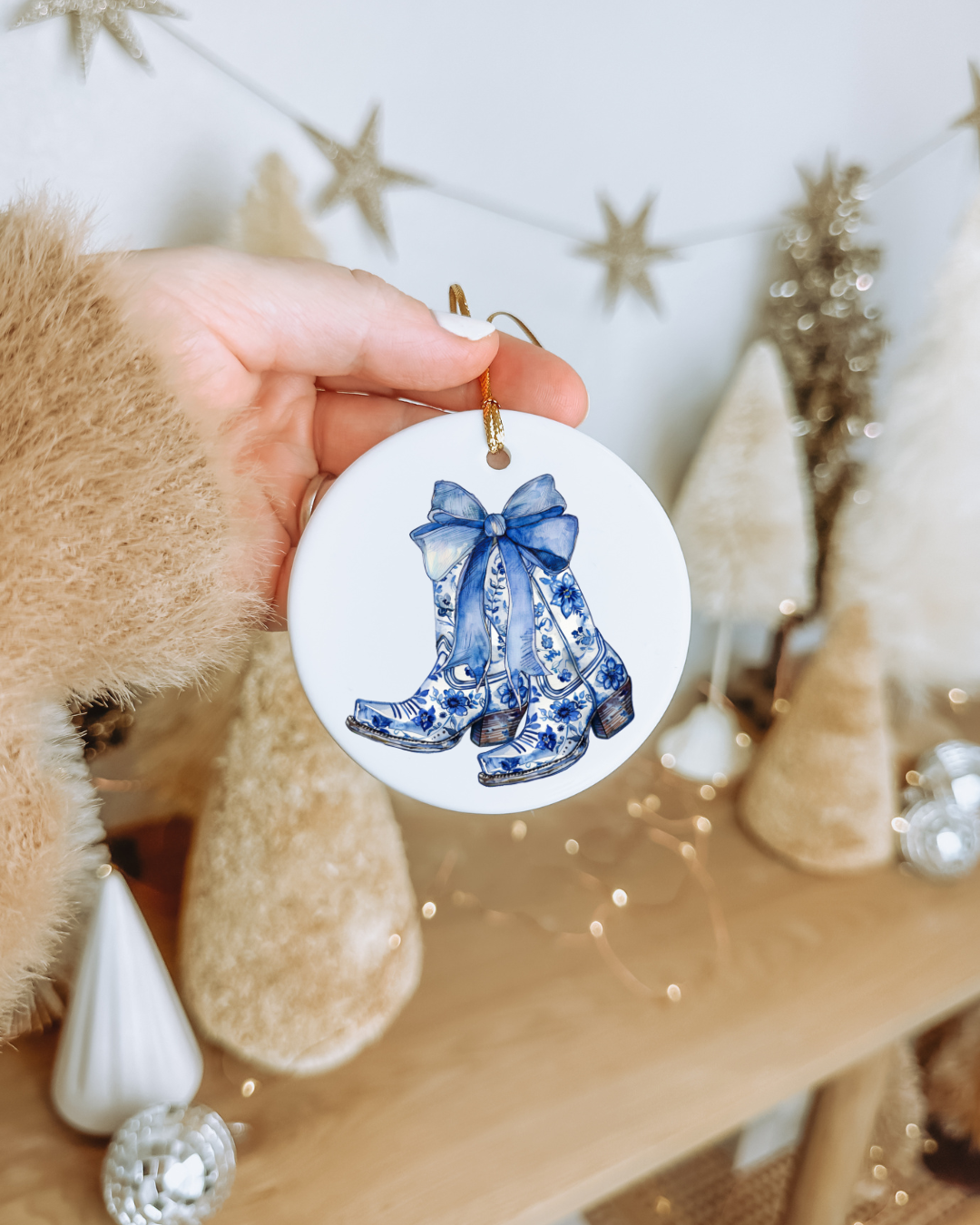 Christmas Ornament - Coquette Cowgirl (Blue)