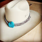 Hair-on-Hide Leather Hat Band w/ Turquoise Slab