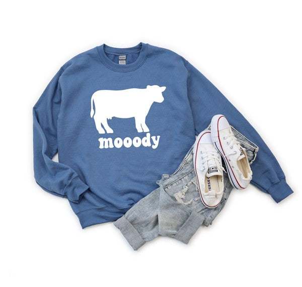 Moody Cow Graphic Crewneck