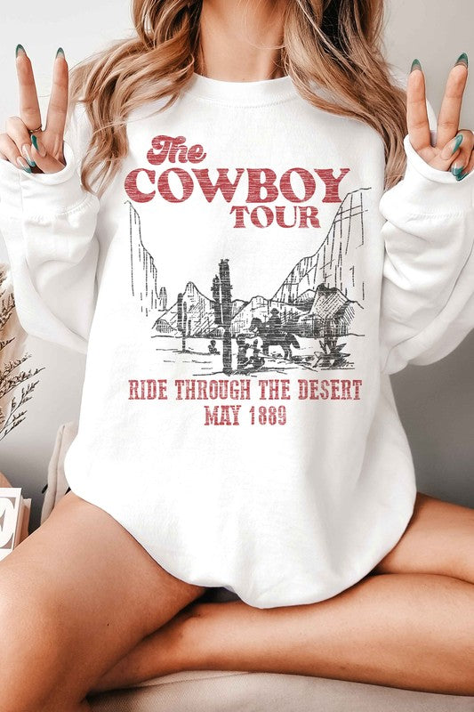 COWBOY TOUR WESTERN COUNTRY GRAPHIC SWEATSHIRT