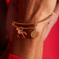 Horse Rope Textured Charm Bangle