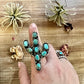 Blue cactus turquoise rings