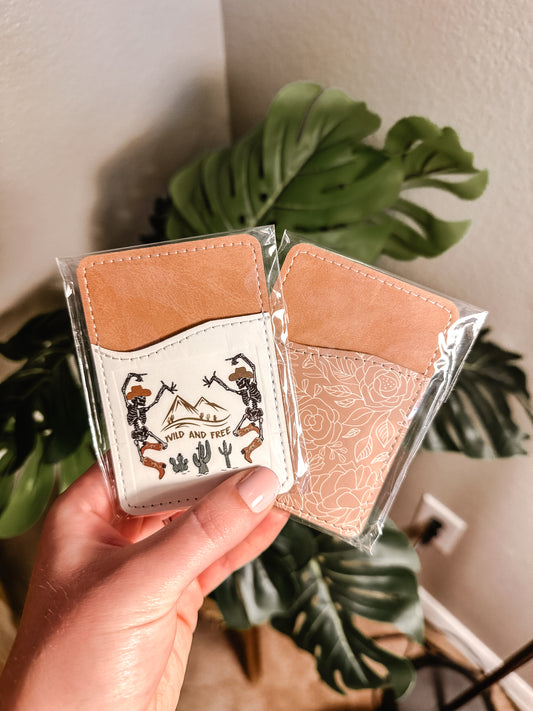 PICK ANY TWO - Adhesive Leather Card Holders