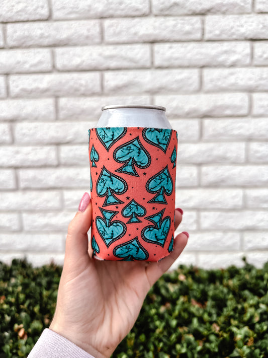 Turquoise Spades Drink Sleeve - Standard