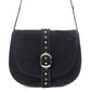 Myra Yellowstone Iron Frontier Suede Leather Bag in Jet Black