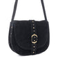 Myra Yellowstone Iron Frontier Suede Leather Bag in Jet Black