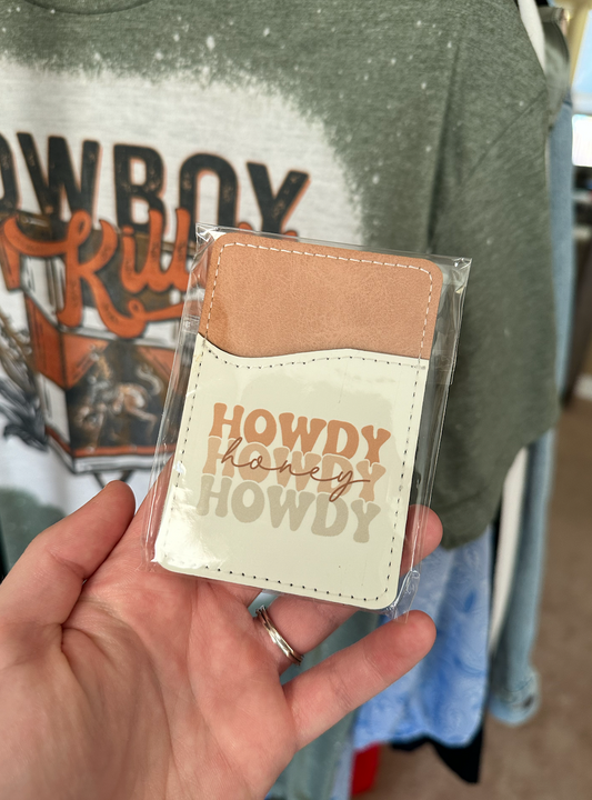 Western Collection Leather Card Holder - Howdy Honey