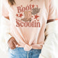 Boot Scootin Winged Cowboy Boots Stars Graphic Tee