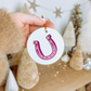 Christmas Ornament - Hot Pink Horseshoe