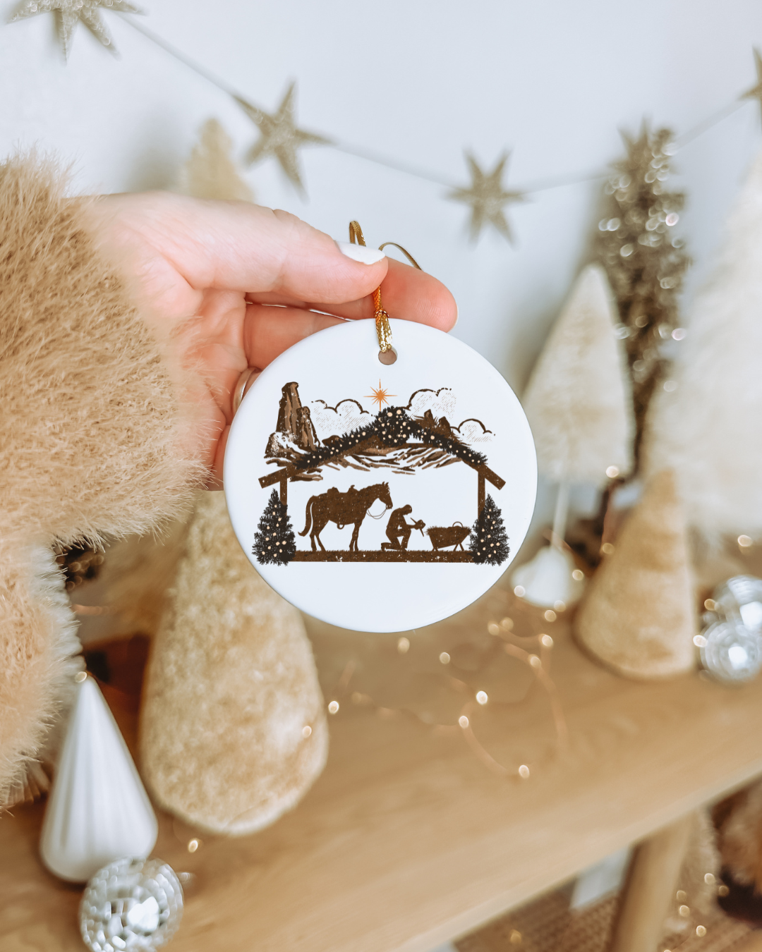 Christmas Ornament - Cowboy in a Manger