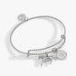 Horse Rope Textured Charm Bangle